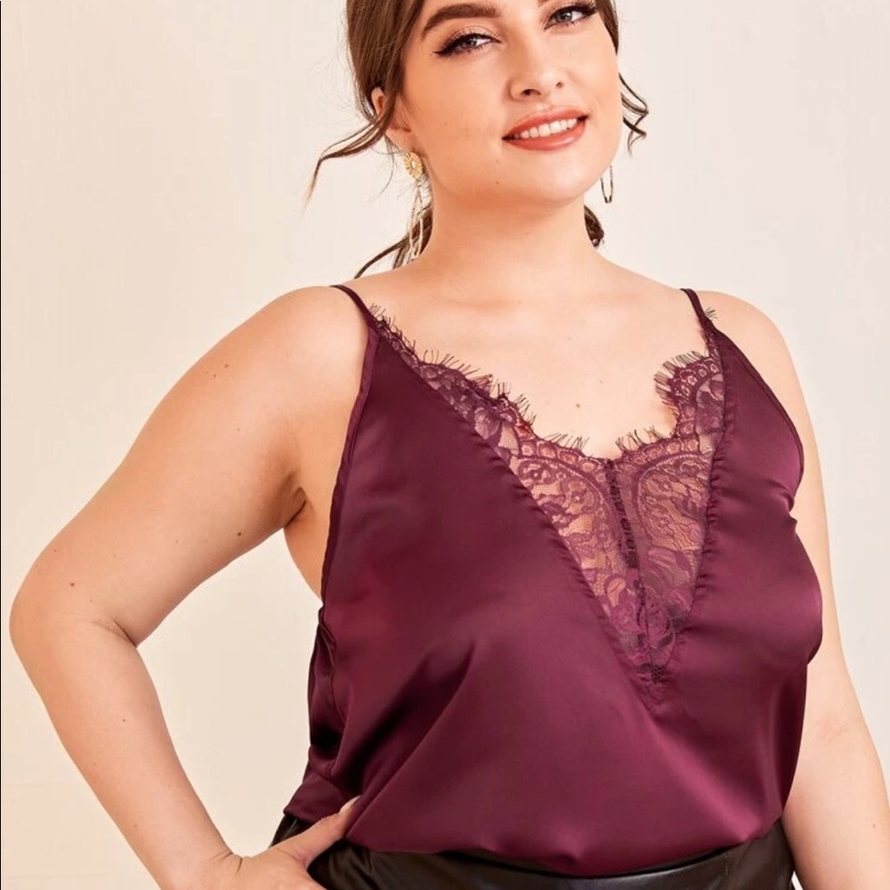 Plus size Burgundy Cami Perfect with a Sweater - Picture 5 of 5